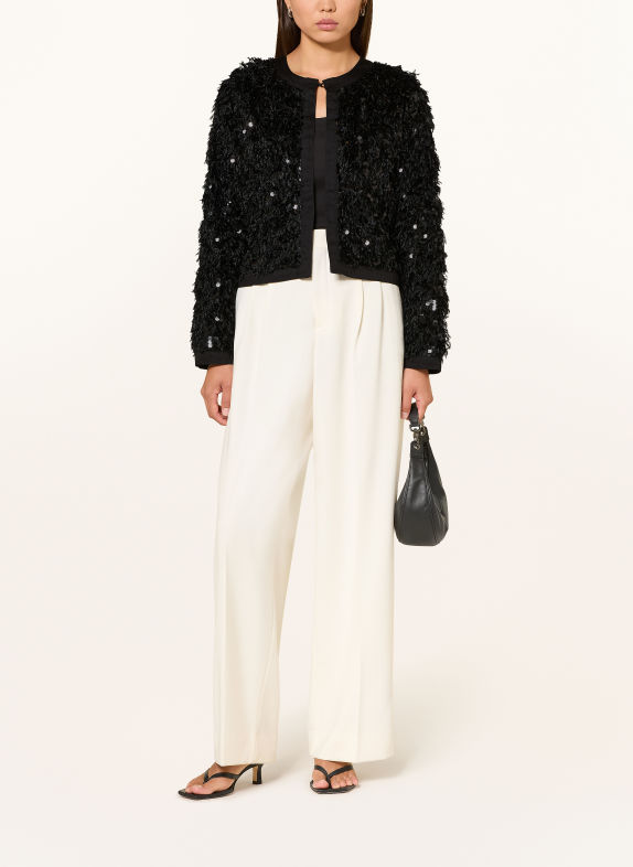MILANO ITALY Boxy jacket with sequins BLACK