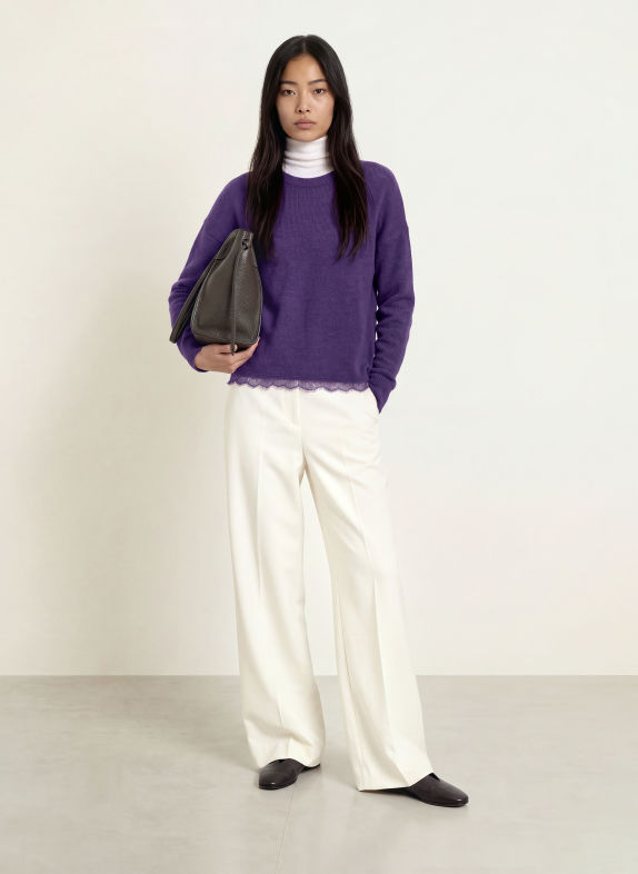 MILANO ITALY Pull à dentelle LILAS