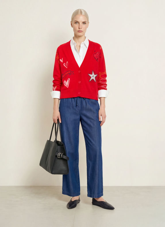 MILANO ITALY Cardigan RED / WHITE / BLACK