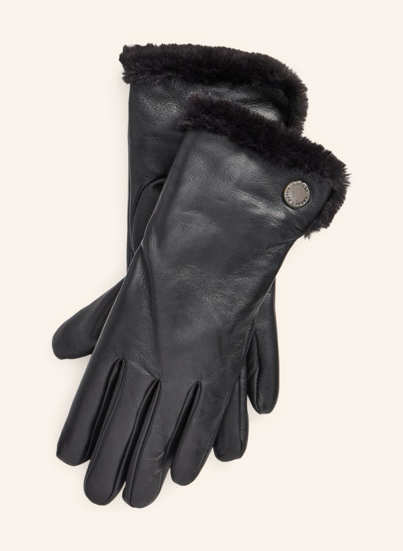 LAUREN RALPH LAUREN Lederhandschuhe SCHWARZ