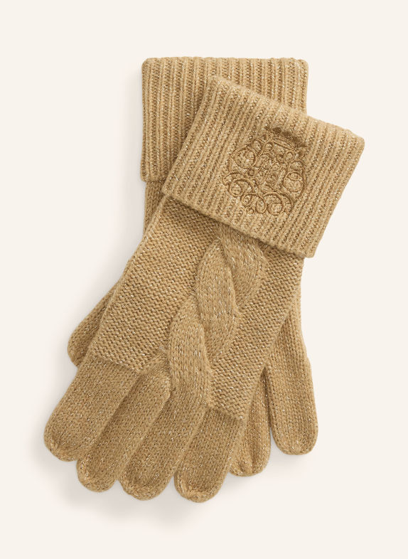 LAUREN RALPH LAUREN Handschoenen met glitterstof CAMEL