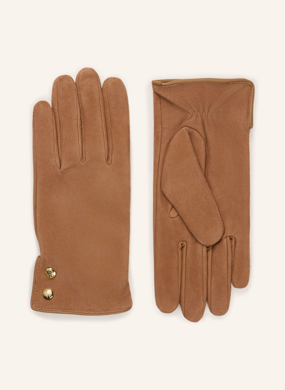 LAUREN RALPH LAUREN Lederhandschuhe CAMEL