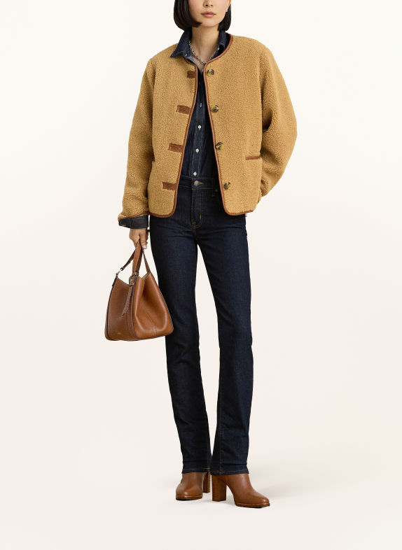 LAUREN RALPH LAUREN Veste en fourrure synthétique CHAMEAU / MARRON FONCÉ