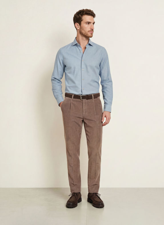 ETON Chemise en flanelle coupe slim BLEU CLAIR