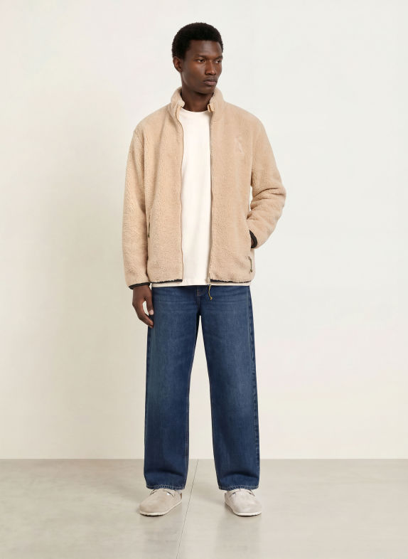 ARMEDANGELS Plush Jacket BEIGE / BLACK
