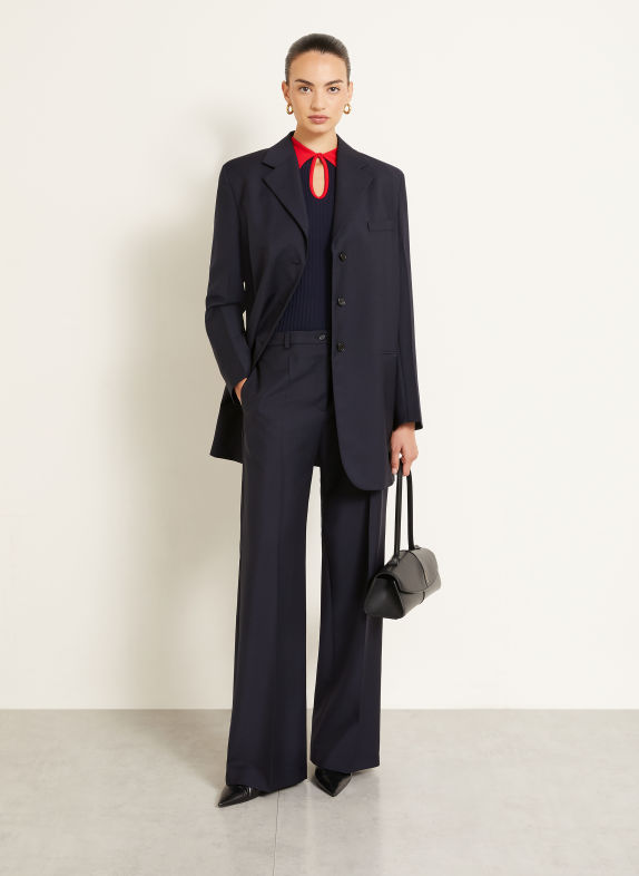 JIL SANDER Spodnie typu Marlena GRANATOWY