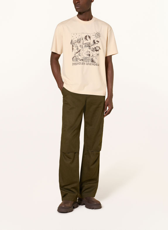 MONCLER GRENOBLE T-shirt ECRU / DARK BROWN