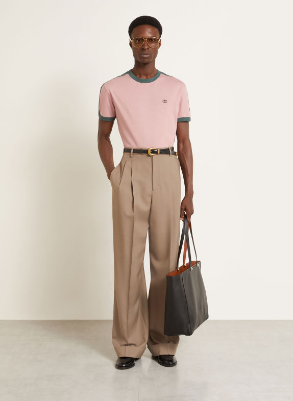 VALENTINO T-Shirt VLOGO SIGNATURE ROSA / DUNKELGRÜN