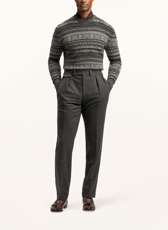 RALPH LAUREN PURPLE LABEL Pullover mit Cashmere GRAU / HELLGRAU / DUNKELGRAU