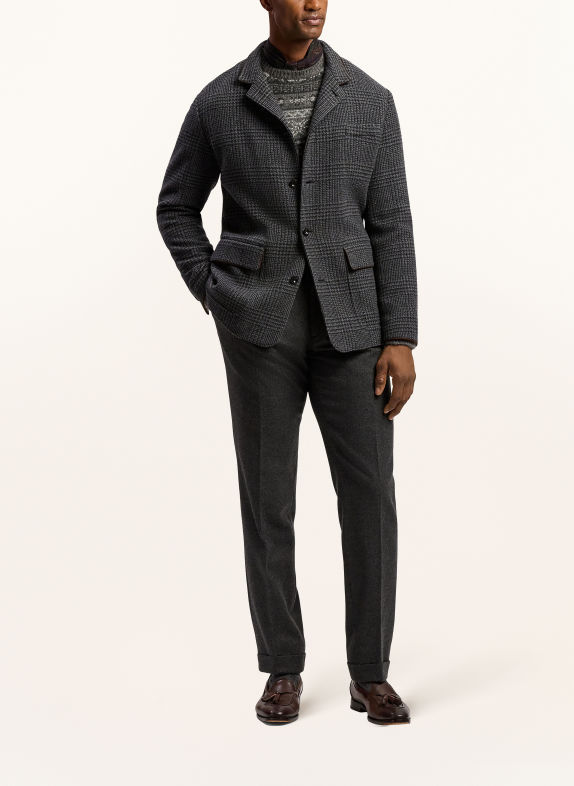 RALPH LAUREN PURPLE LABEL Coat with Cashmere DARK GRAY / BROWN / GRAY
