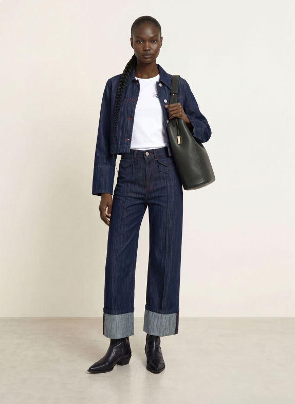 BOSS Wide Leg Jeans MARLENE 409 DARK BLUE