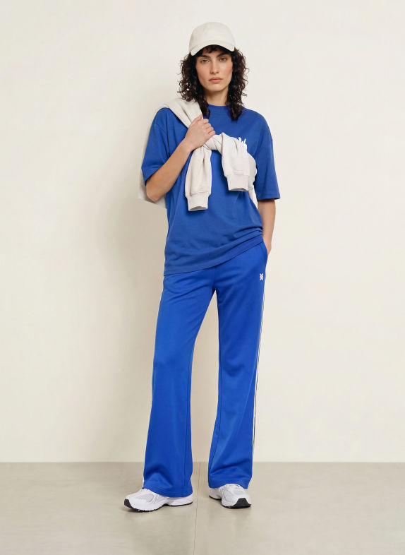 KARO KAUER Track pants BLUE / WHITE / BLACK