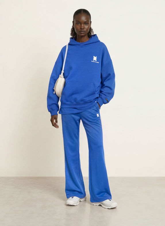 KARO KAUER Sweat à capuche oversize BLEU / BLANC
