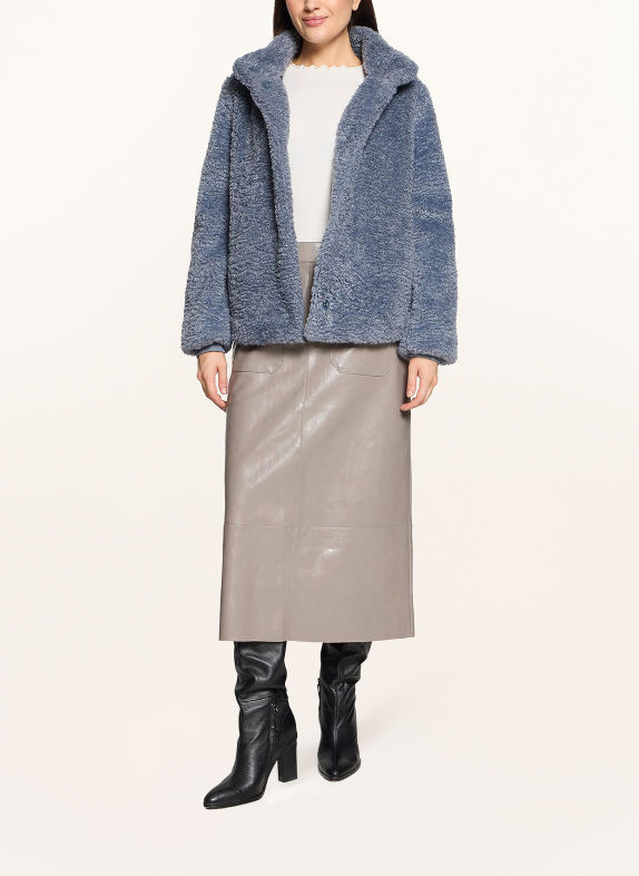CARTOON Plush Jacket BLUE GRAY