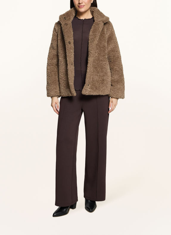 CARTOON Plush Jacket BROWN