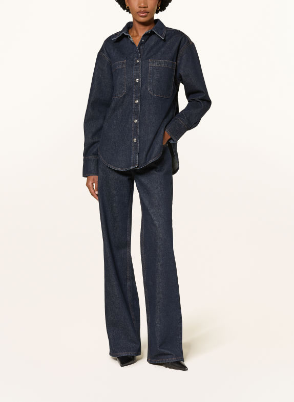 ANINE BING Wide Leg Jeans HUGH WASHED BLUE UNWASHED BLUE