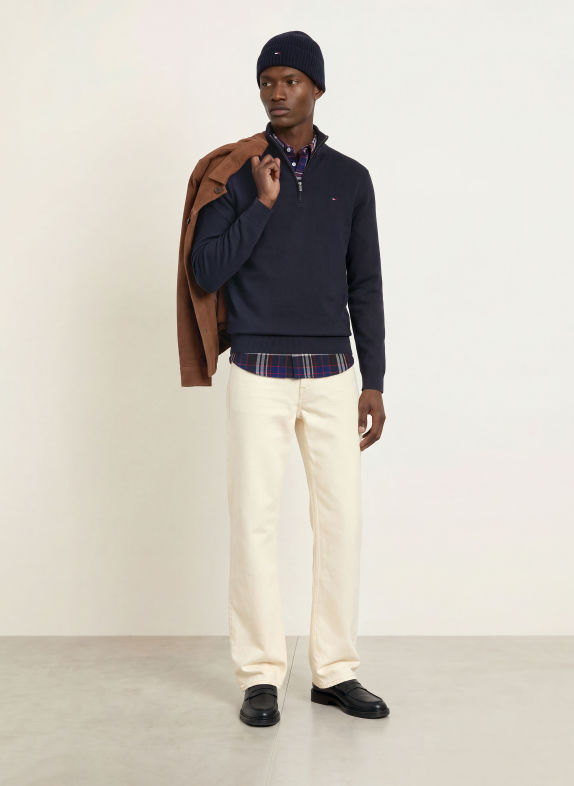 TOMMY HILFIGER Half-zip sweater DARK BLUE