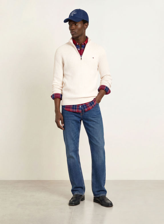 TOMMY HILFIGER Half-zip sweater CREAM