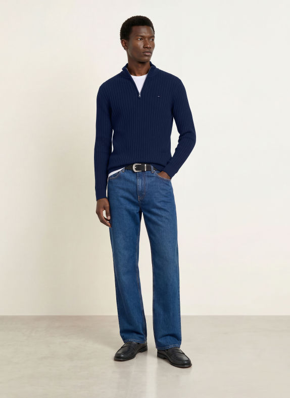 TOMMY HILFIGER Half-zip sweater DARK BLUE