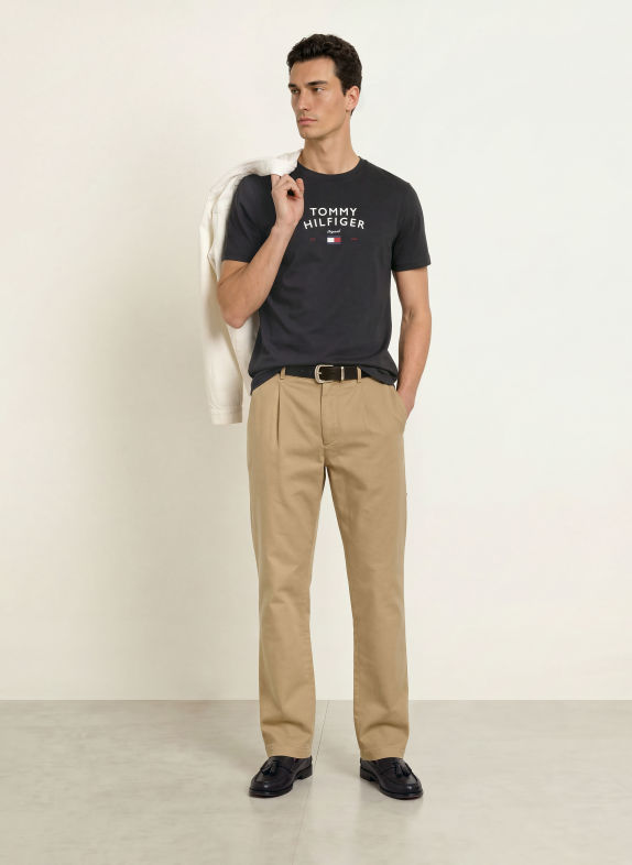 TOMMY HILFIGER T-shirt BLACK / RED / WHITE