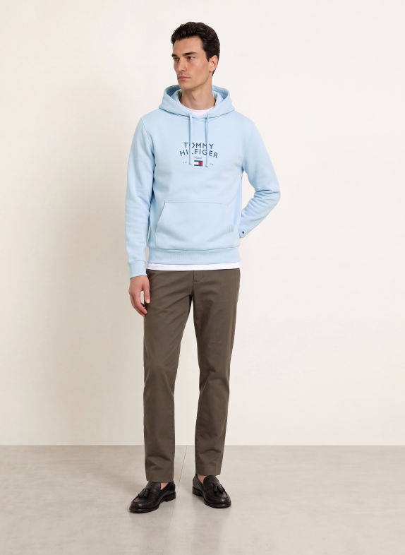 TOMMY HILFIGER Hoodie HELLBLAU / DUNKELROT / DUNKELBLAU