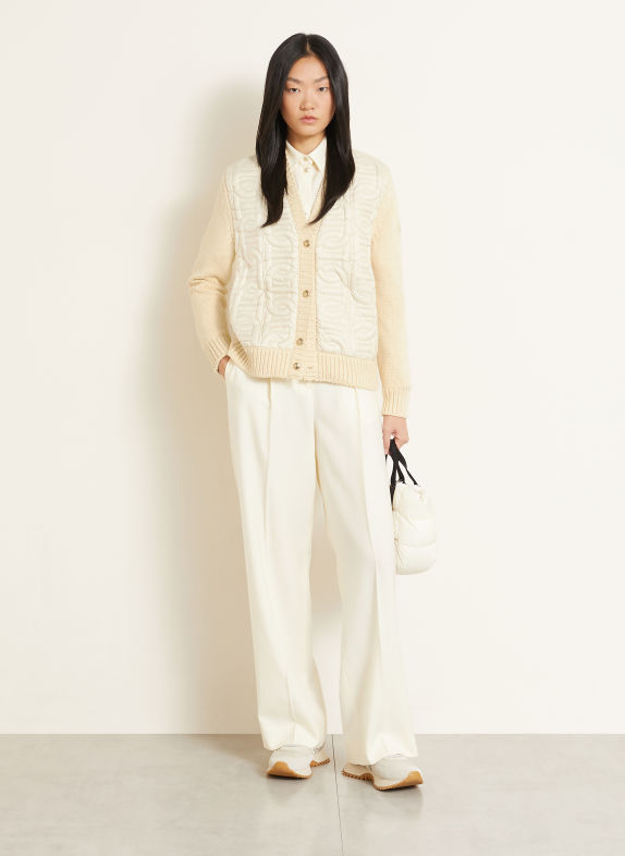 MONCLER Daunenjacke im Materialmix BEIGE
