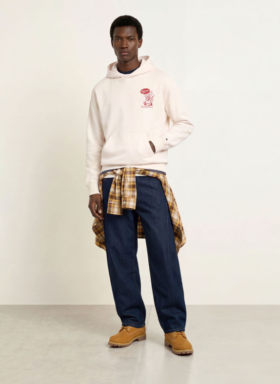 TOMMY JEANS Hoodie CREAM / RED