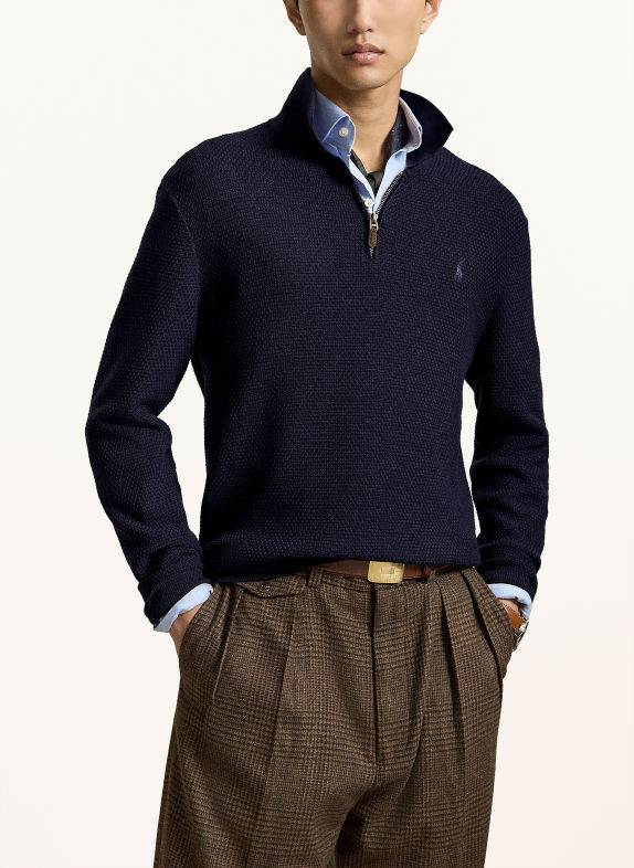 POLO RALPH LAUREN Strick-Poloshirt DUNKELBLAU