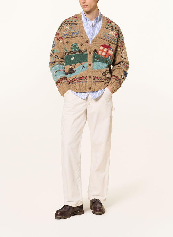 POLO RALPH LAUREN Cardigan BEJ / ROȘU / TURCOAZ