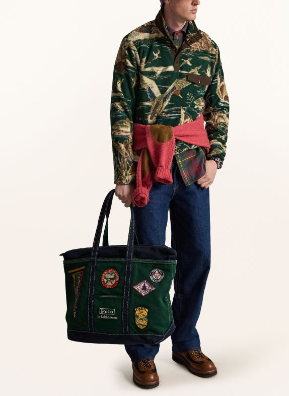 POLO RALPH LAUREN Shopper GRÜN / GELB / DUNKELBLAU