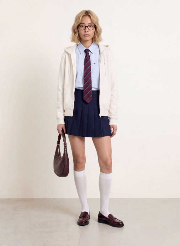 TOMMY JEANS Zip-up sweatshirt WHITE