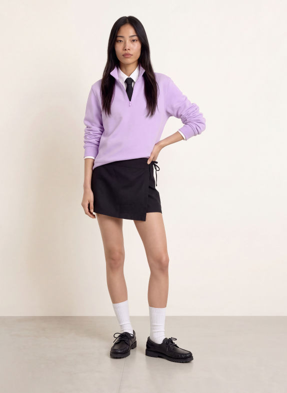 TOMMY JEANS Half-zip sweatshirt LIGHT PURPLE