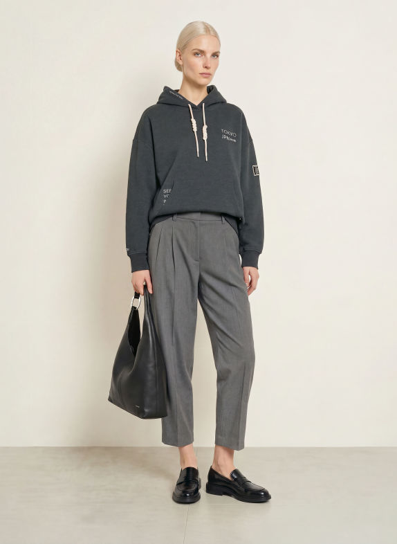 Smith & Soul Oversized hoodie DONKERGRIJS / CRÈME