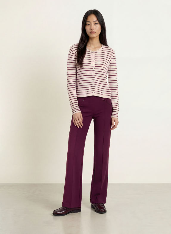 Smith & Soul Cardigan CREAM / DARK RED