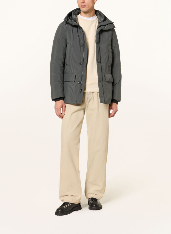 WOOLRICH Parka cu puf CLOUD GRI ÎNCHIS