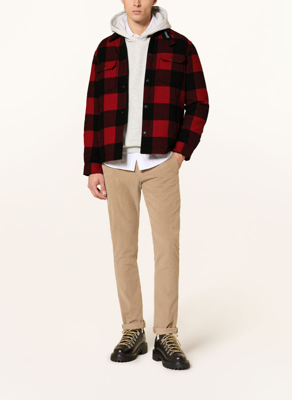 WOOLRICH Overjacket ROT / SCHWARZ