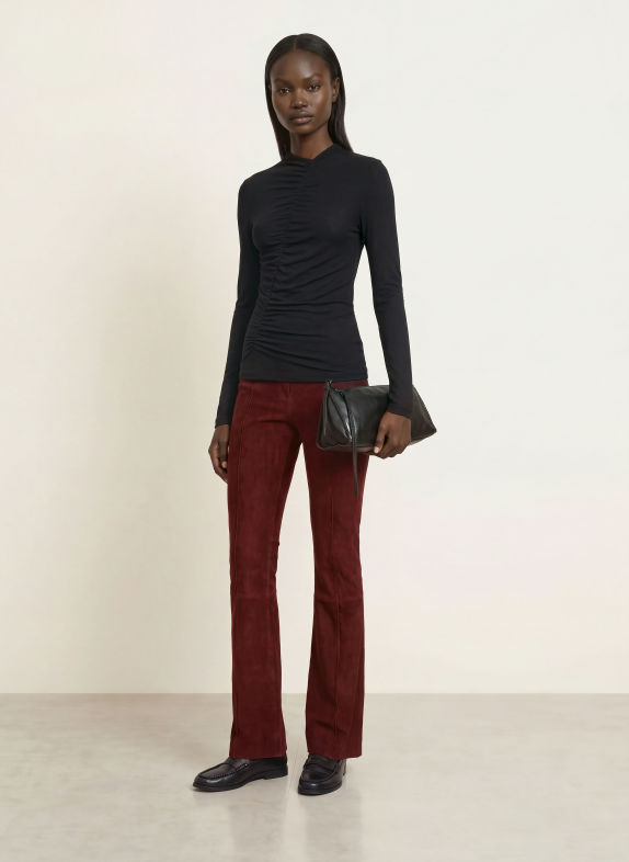 DIANE VON FURSTENBERG Lederbroek ELISE DONKERROOD