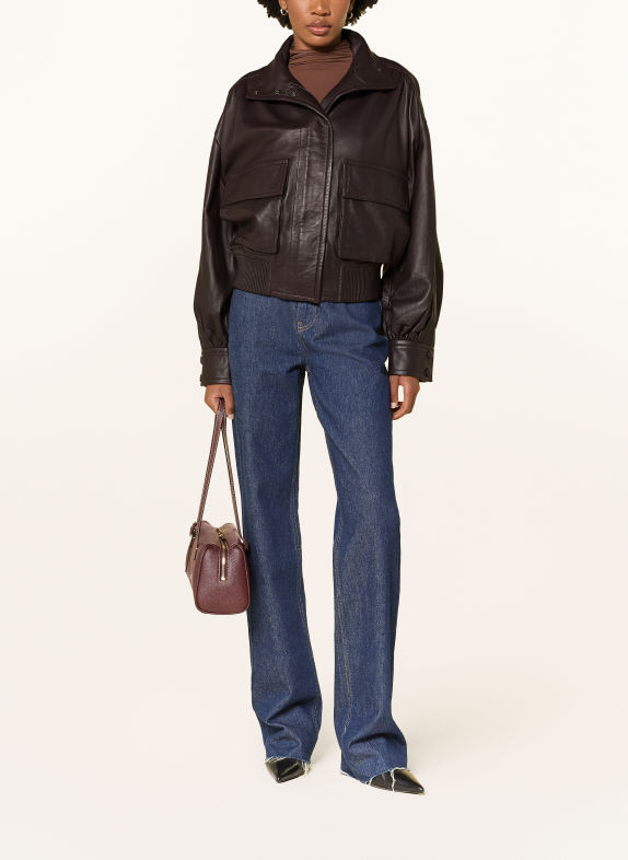 DIANE VON FURSTENBERG Lederjacke SHAY DUNKELROT