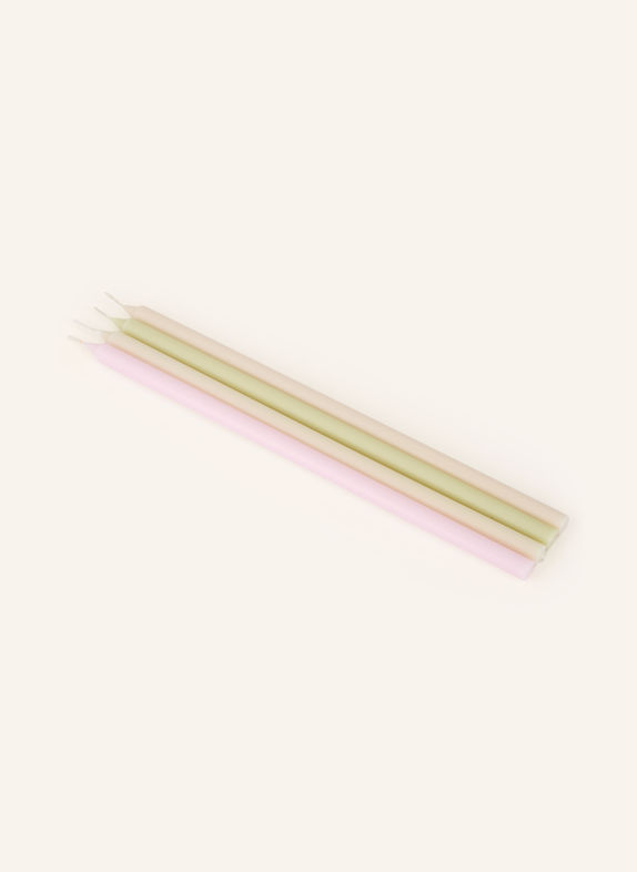 HAY 4er-Set Stabkerzen SLIM ROSÉ / CREME / HELLGRÜN