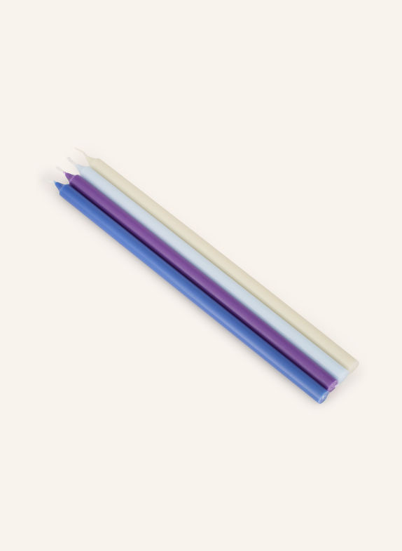 HAY 4er-Set Stabkerzen SLIM LILA / CREME / HELLBLAU