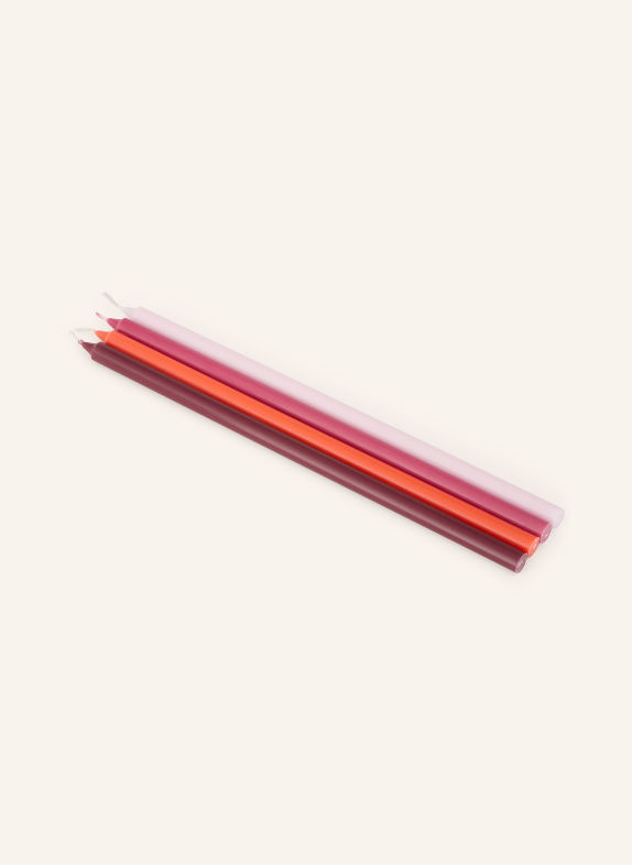 HAY 4er-Set Stabkerzen SLIM ORANGE / ALTROSA / DUNKELROT