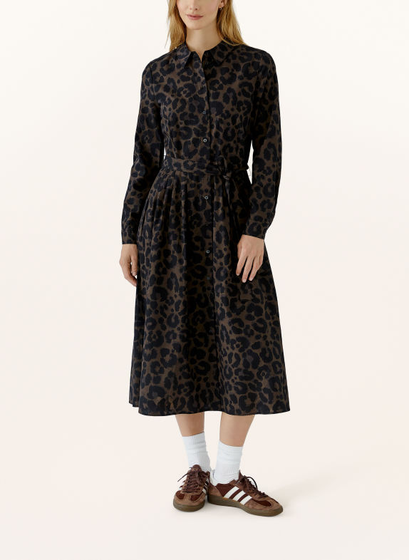 Oui Blousejurk MARRON FONCÉ / ZWART