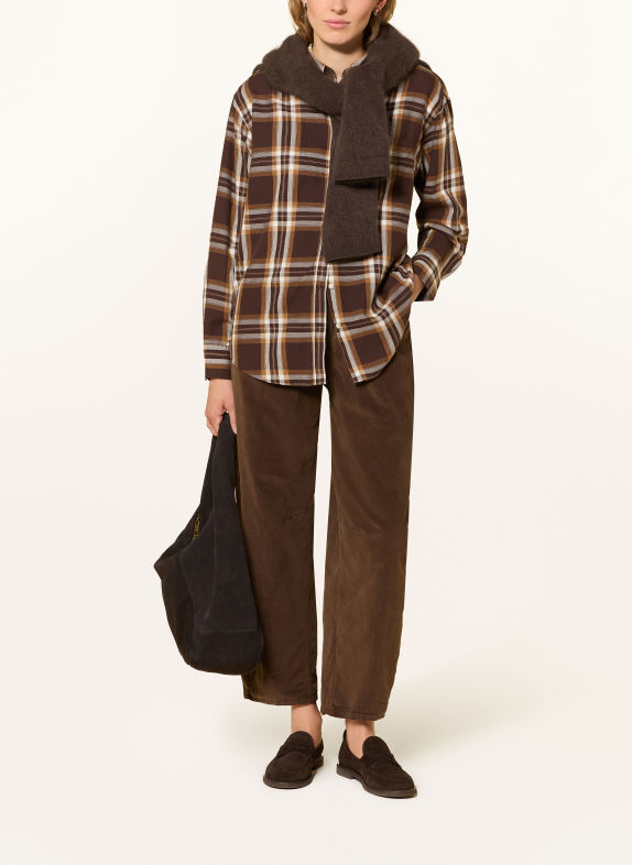 Herrlicher 7/8 broek BARROW BELT van fluweel MARRON FONCÉ