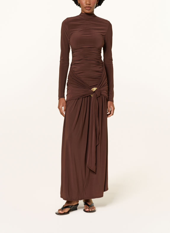 Aje. SELAH Jersey Dress DARK BROWN
