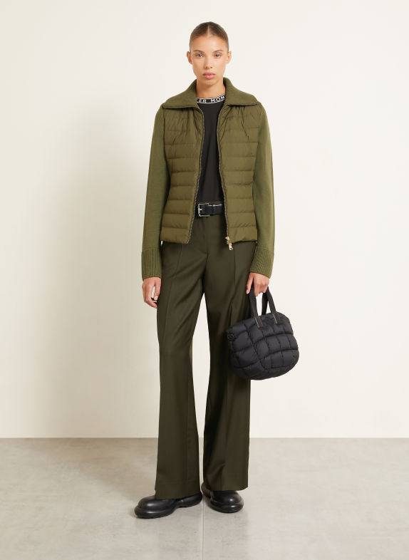 MONCLER Jacke im Materialmix OLIV