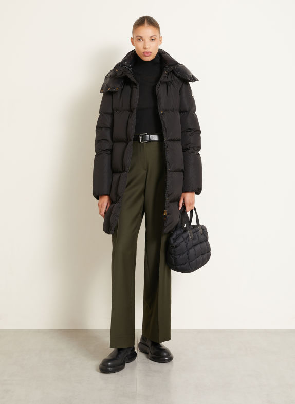 MONCLER Daunenmantel LITTE mit abnehmbarer Kapuze SCHWARZ