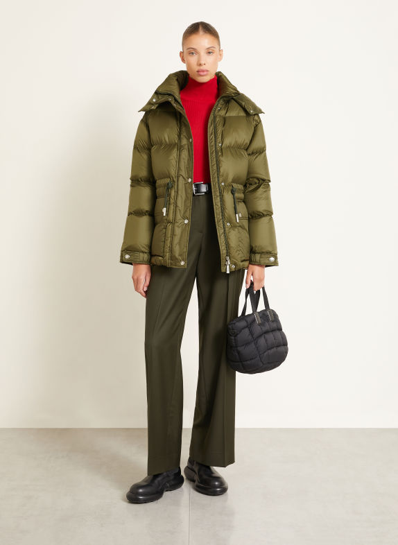 MONCLER Daunenjacke SESIE mit abnehmbarer Kapuze KHAKI
