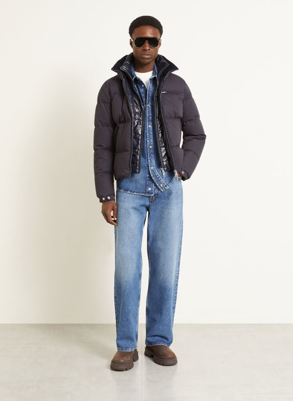 MONCLER Péřové bundy ISENVIEL TMAVĚ MODRÁ
