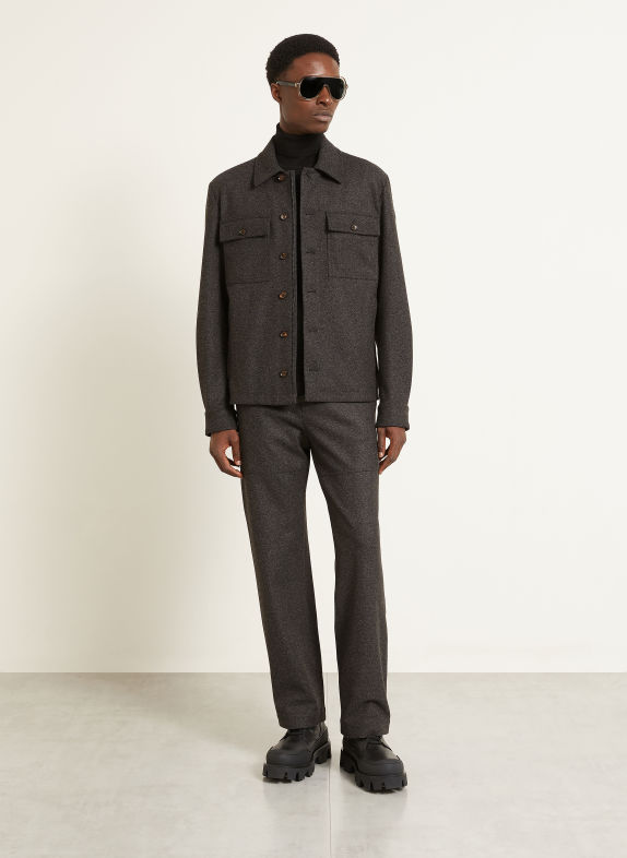 MONCLER Koszula flanelowa Comfort Fit CZIEMNOSZARY