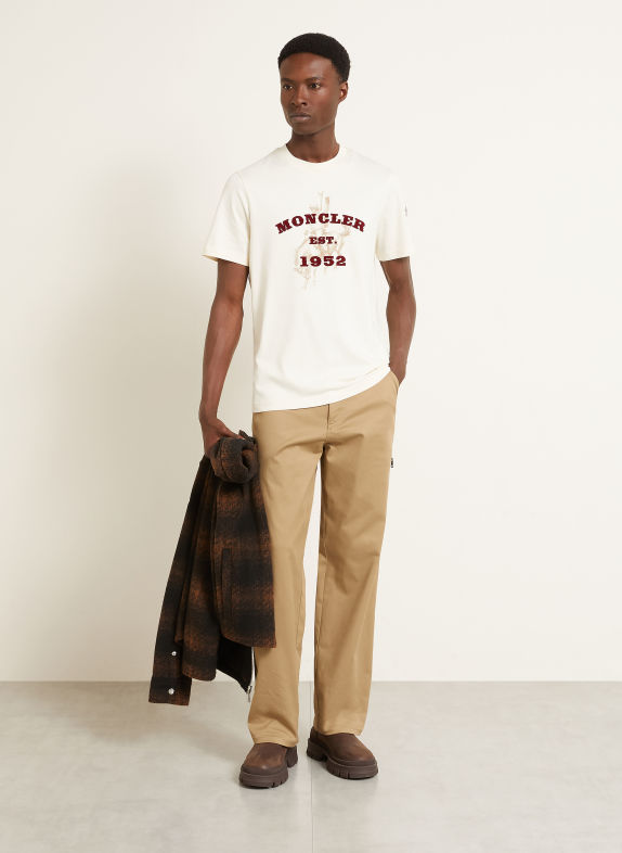 MONCLER T-Shirt CREME / TAUPE / DUNKELROT